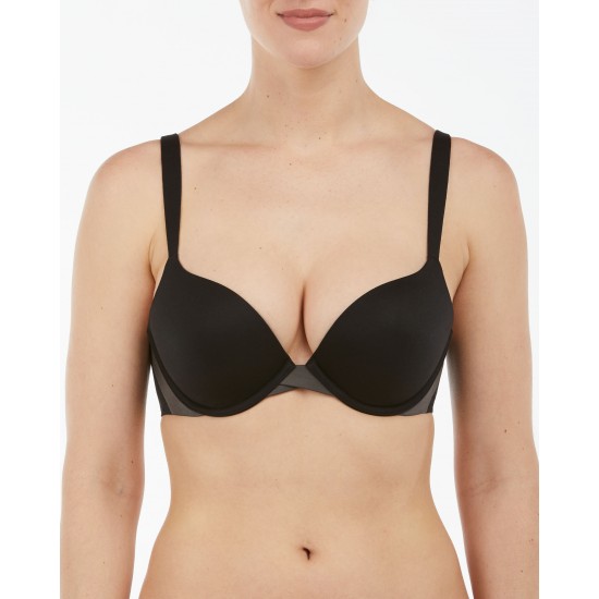Spanx Pillow Cup Signature Push Up Plunge Bra Black